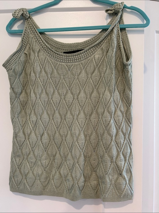 White House Black Market Tops - White House Black Market Light Sage Knit Sweater Top